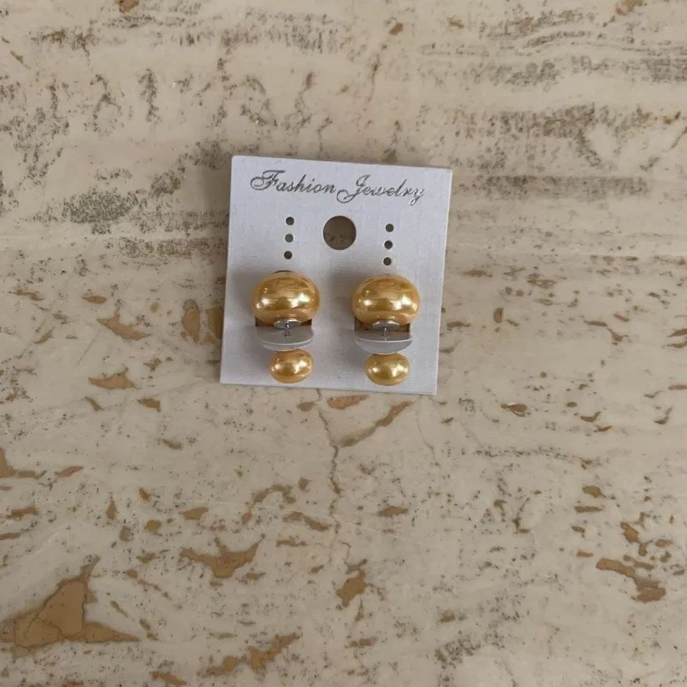 Yellow pearl earrings